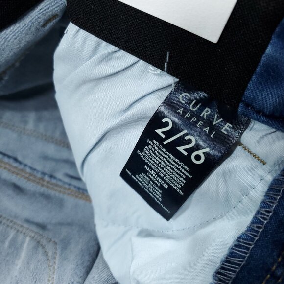 Curve Appeal High Rise Concealed Comfort Waist Skinny Jeans Size 2 26 Blue - Picture 5 of 8